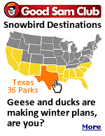 The cold temperatures of autumn mark the beginning of the annual snowbird migration of more than a million RV travelers to destinations in the U.S. Sunbelt.